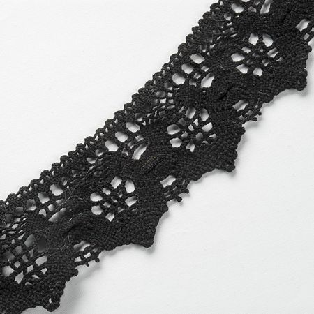 Krajka lem geometrický vzor černá