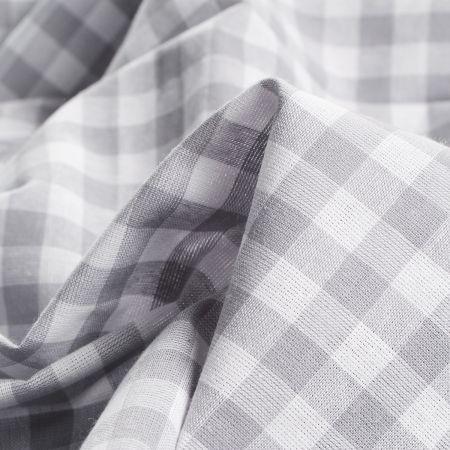 Bavlněná látka vzor kanafas šedobílá 1x1 cm