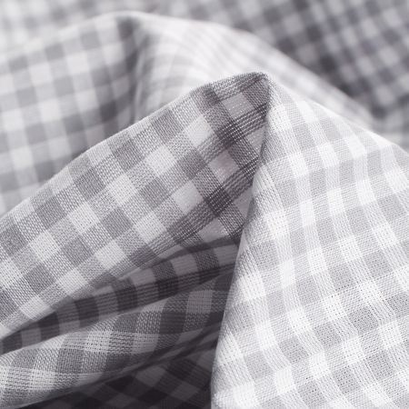 Bavlněná látka vzor kanafas šedobílá 5x5 mm