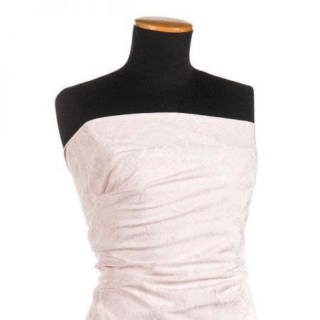 Brokát žakár pružný květinový ornament pastel růžová