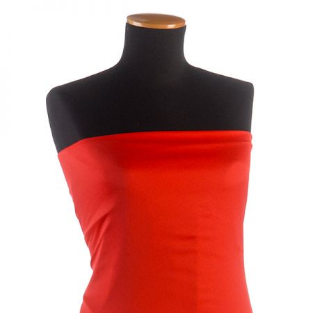 Krep satén pružný oboustranný matný červený