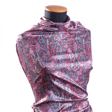 Atlas motiv paisley starorůžový