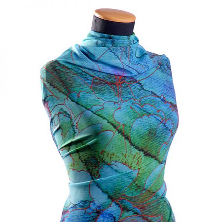 Žoržet motiv květin ve stylu akvarelové malby zelený