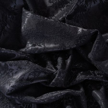 Pružná krajka květinový motiv černá/antracit