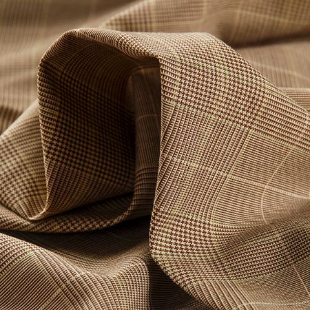 Bavlněná košilová látka hnědorezavá