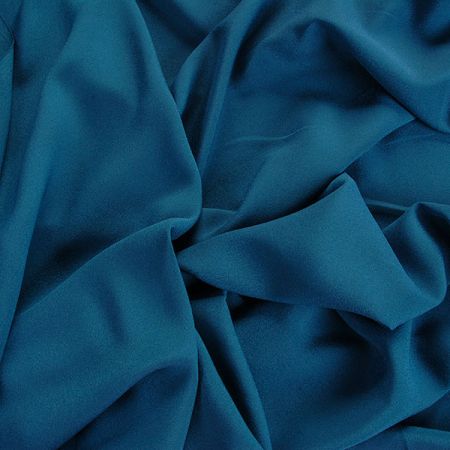 Krepdešín imitace hedvábí tmavá petrolejová 
