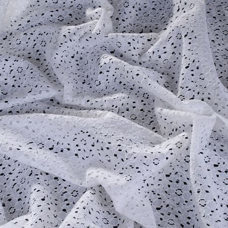 Krajka bavlna směs květinový motiv slonová kost