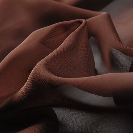 Šifon jednobarevný hladký hnědý