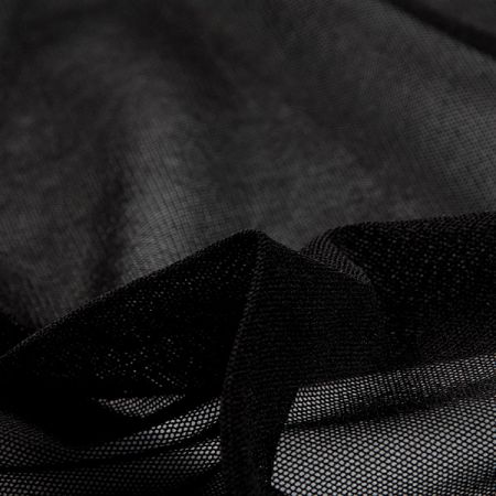 Tyl pružný jemný matný černý šíře 100 cm