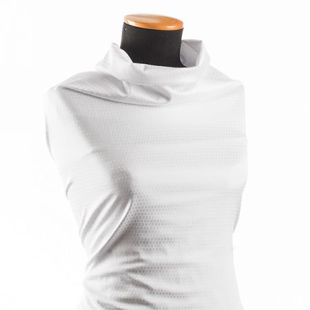 Brokát bavlna směs geometrický vzor bílý