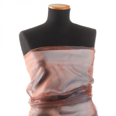 Organza šanžán hnědomodrá