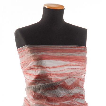 Organza hedvábná žakárový geometrický vzor 