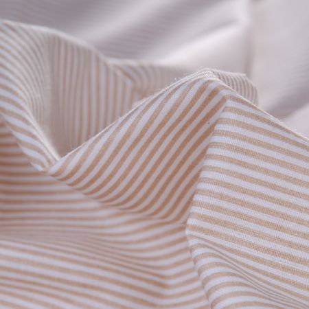 Bavlněná látka jemný proužek béžová