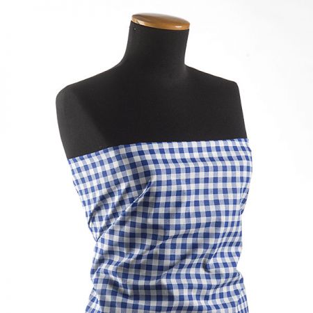 Bavlněná látka vzork kostek  kanafas modrobílá