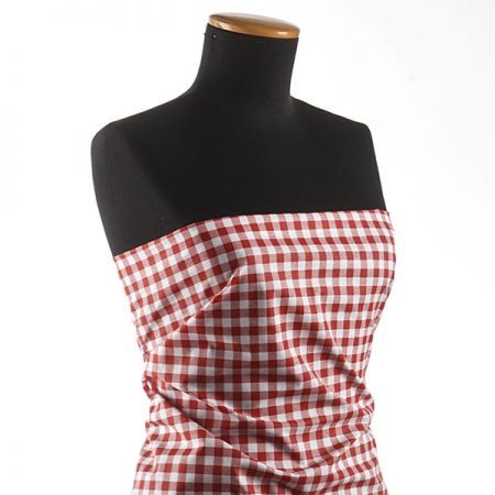 Bavlněná látka vzork kostek  kanafas červenobílá