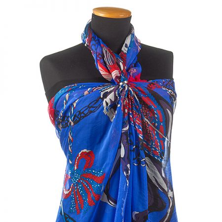 Hedvábný šifon jezdec na koni