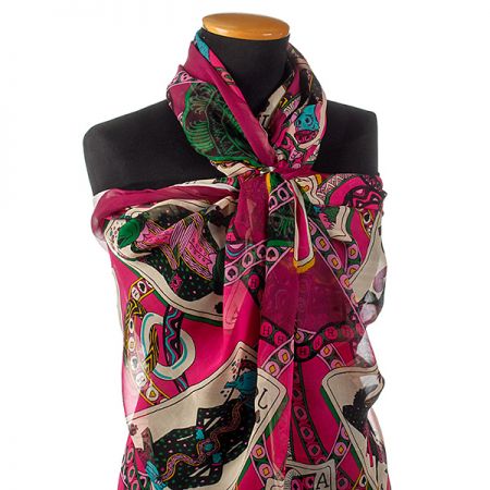 Hedvábný šifon zvířecí karty