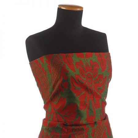 Replika historické tkaniny Rokoko červená/zelená