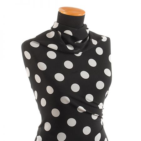 Šifon vzor puntík bílý/černý