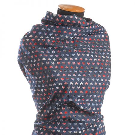 Efektní riflovina srdíčka/kostky