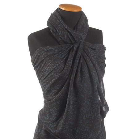 Voál bavlna směs jemný abstraktní motivem