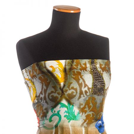 Voál bavlna směs ornament