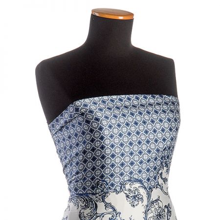 Satén matný modrý