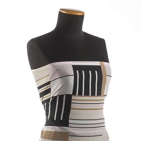 Šifon retro geometrický vzor pruhy