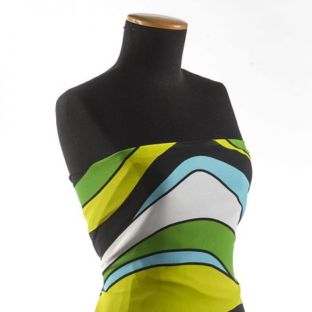 Šifon viskozový duhový zelenožlutý