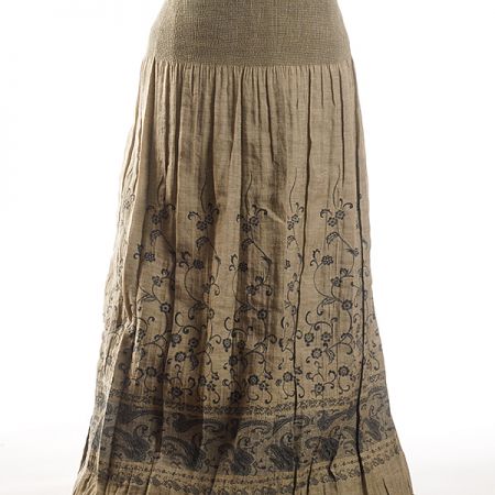 Žakárová látka oboustranná béžovozelená 