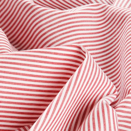Bavlněná látka vzor proužky vínovobílá