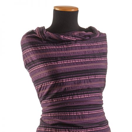 Bavlněný žakár proužky fialový