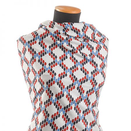 Bavlněná látka tisk geometrický motiv bílá II. jak.