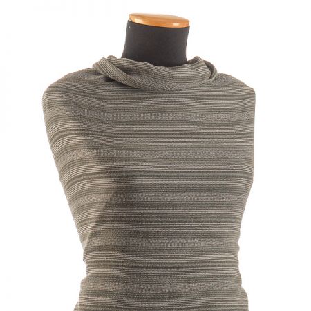 Vlněný voál vzor proužků zelený