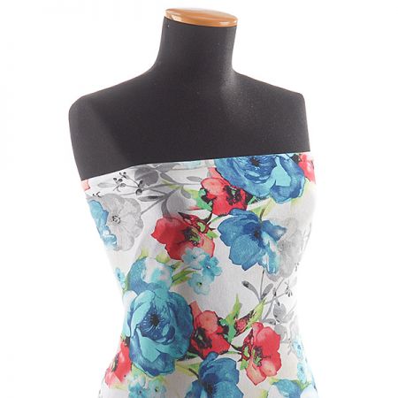 Úplet jemný viskozový barevné květy