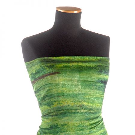 Batika kreš satén zeleno-modrá