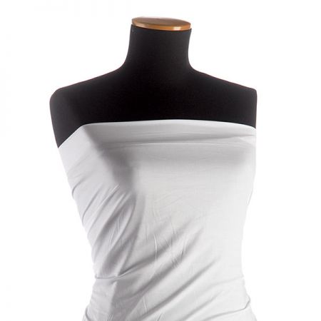 Bavlněná pružná košilová látka bílá