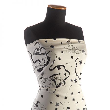 Hedvábný krepdešín avantgardí motiv