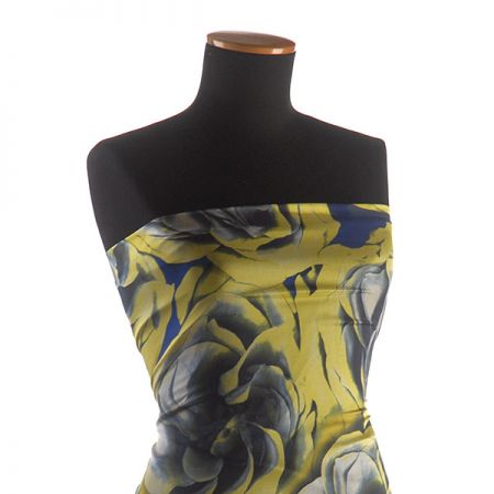 Hedvábí ponge květy žluté