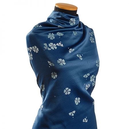 Žakárová látka květy tyrkys/sv.modrá II.jakost