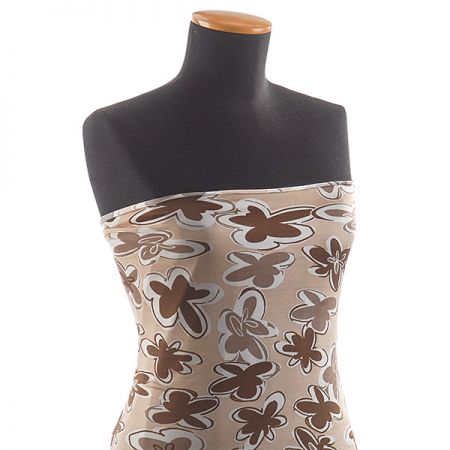 Úplet květinový motiv béžový