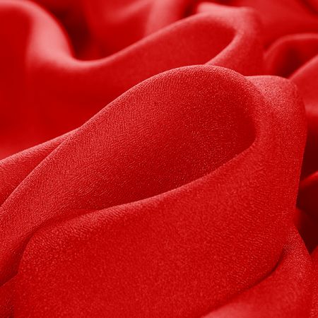 Krepdešín imitace hedvábí jasně červená