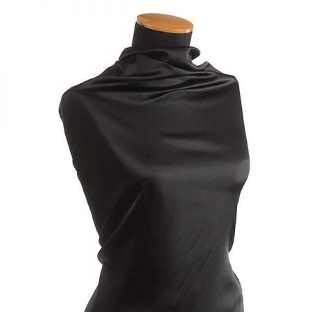 Satén taft pružný imitace hedvábí černý