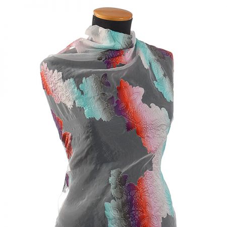 Organza žakár květinový ornament