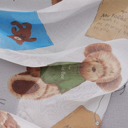 Látka záclona + závěs motiv medvídek velký