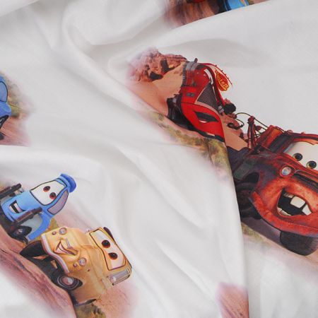 Látka závěs + záclona motiv autíčka