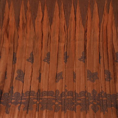 Taft kupón výšivka tvarovaný kraj hnědá/černá