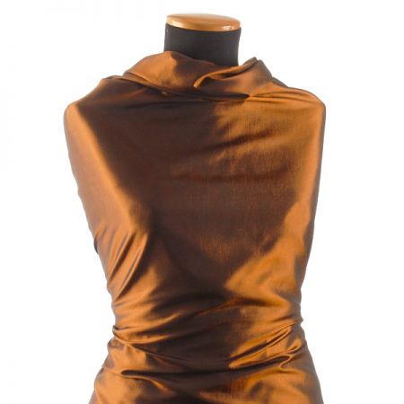 Taft hladký šanžán měděný-černý