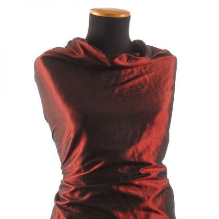 Taft kreš jemný šanžán vínový-černý