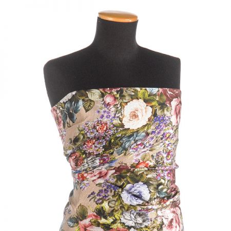 Hedvábí šatové béžové